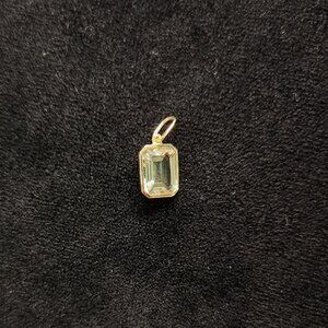 Mejuri Emerald Cut Prasiolite 14k Yellow Gold Charm